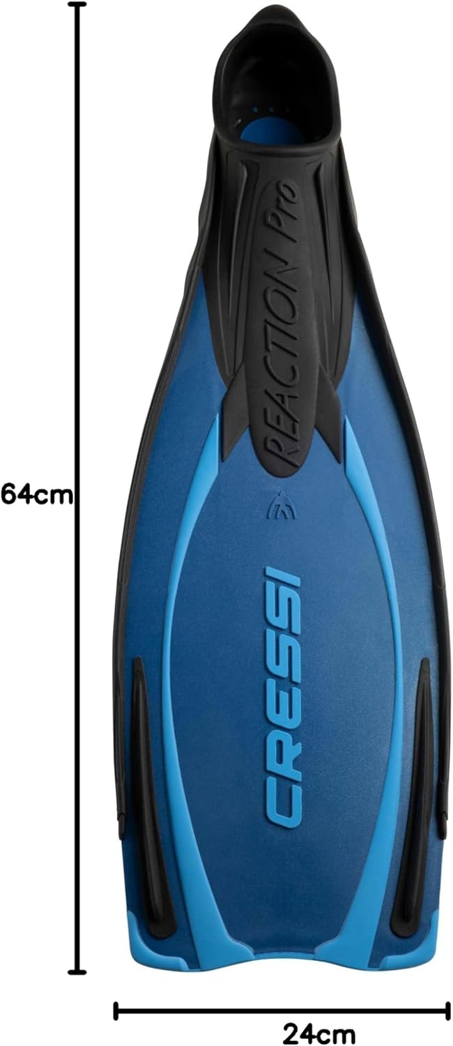 Cressi Reaction Pro Fins - Flossen zum Tauchen, Freitauchen und Schnorcheln, Adult Unisex 40/41 Blau