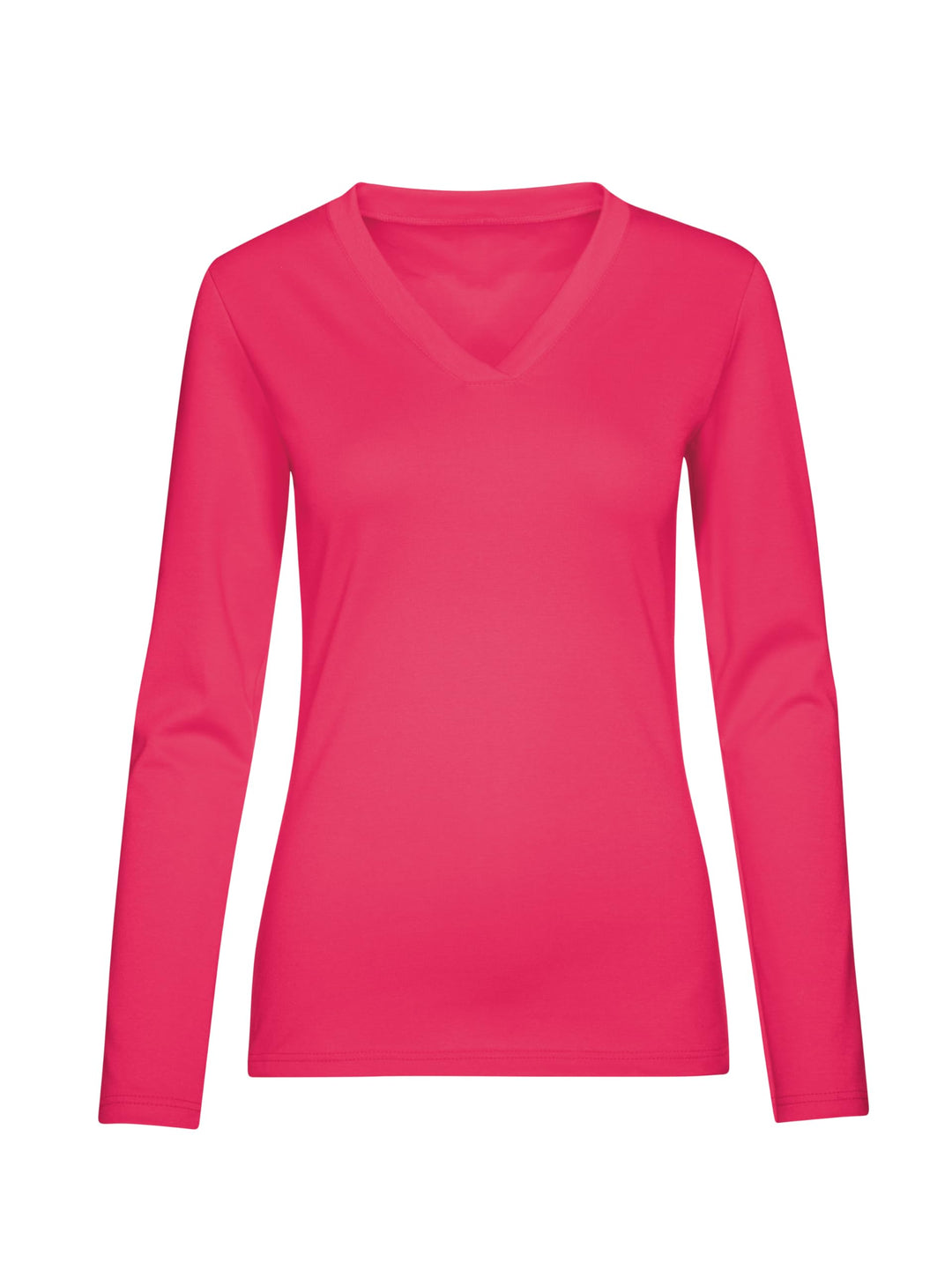 TRIGEMA Langarmshirt mit V-Ausschnitt XL Koralle, XL Koralle