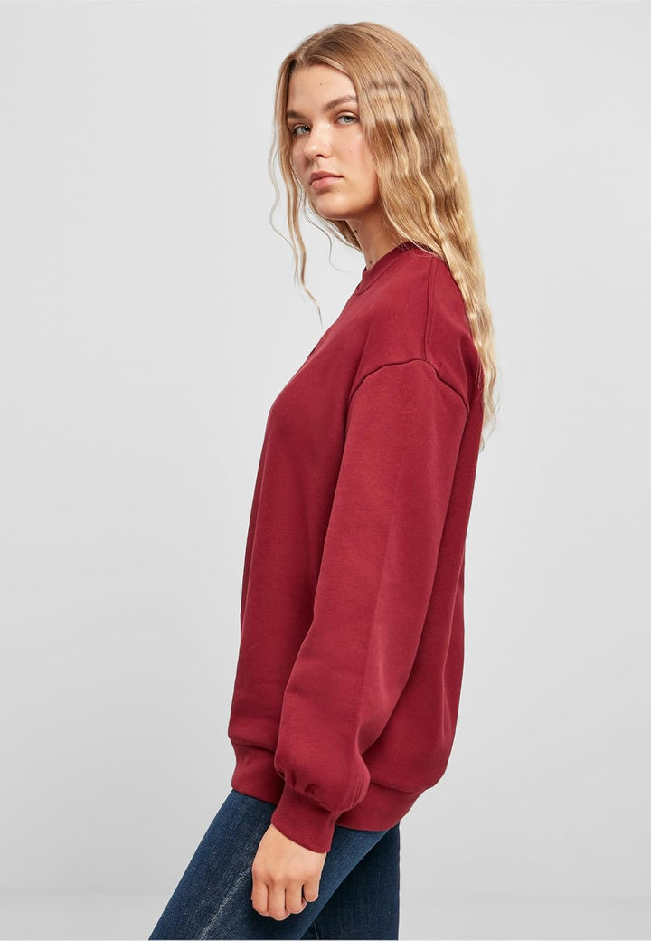 Urban Classics Damen Ladies Organic Oversized Crew L Grosse Grössen Burgundy, L Grosse Grössen Burgu