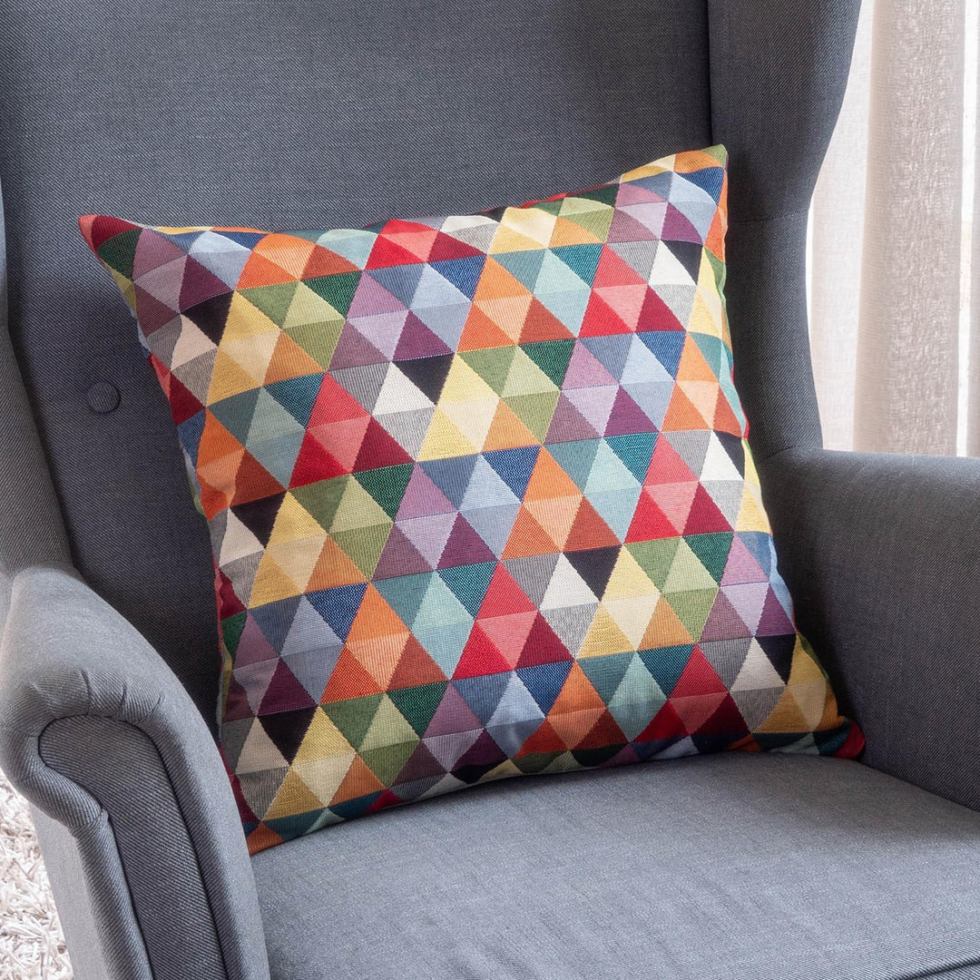 Selfitex 2er Set Bunte Couchkissen 50x50 cm, Sofakissen mit Füllung und Bezug, kuschelweiches Leseki