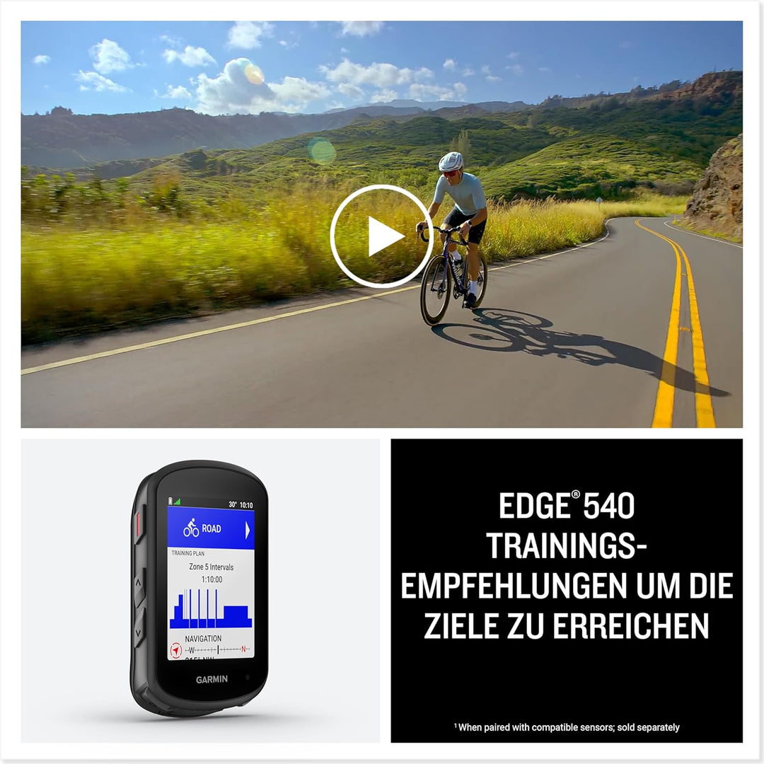 Garmin Edge 540 - EU Central + West, GPS-Fahrradcomputer mit Tastenbedienung, 2,6 Zoll Farbdisplay,