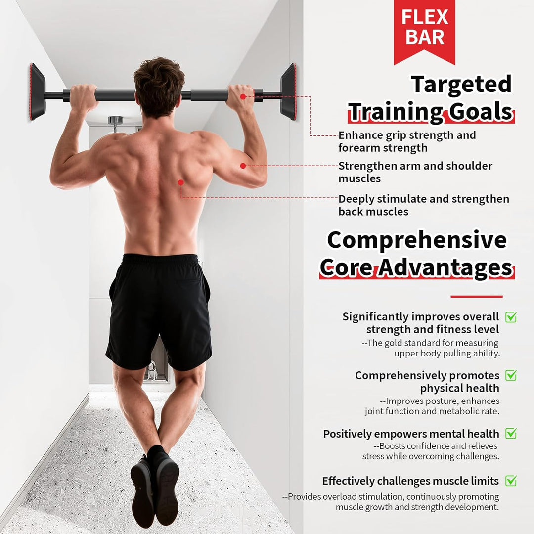 Fokky Klimmzugstange Türrahmen, Pull up Bar Tragkraft bis zu 250 Kg, Reckstange Ohne Schrauben 74-97