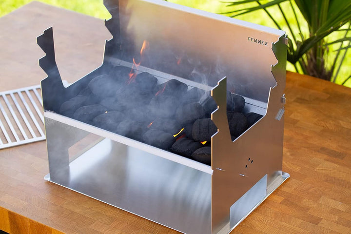 FENNEK 2.0 Tropfschale | Zubehör für den mobilen und steckbaren Holzkohle-Grill aus Edelstahl für Ca