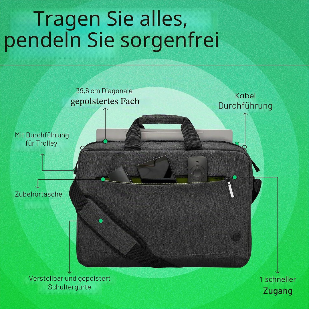 HP Prelude Pro (15,6 Zoll) Laptop-Tasche grau 15,6 Zoll Umhängetasche Dunkelgrau, 15,6 Zoll Umhänget