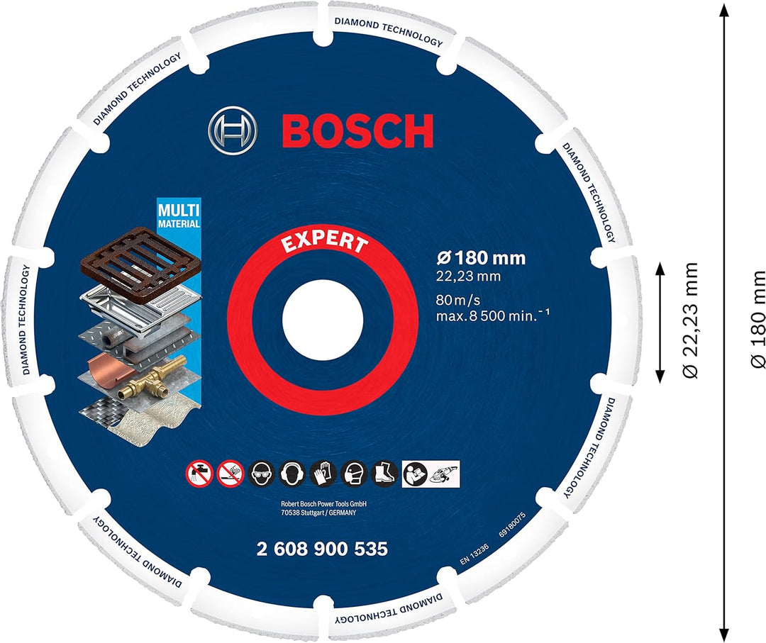 Bosch Professional 1x Expert Diamond Metal Wheel Grosse Trennscheiben (für Gusseisen, Ø 180 mm, Zube