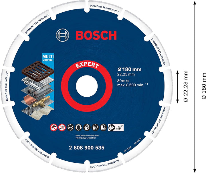 Bosch Professional 1x Expert Diamond Metal Wheel Grosse Trennscheiben (für Gusseisen, Ø 180 mm, Zube