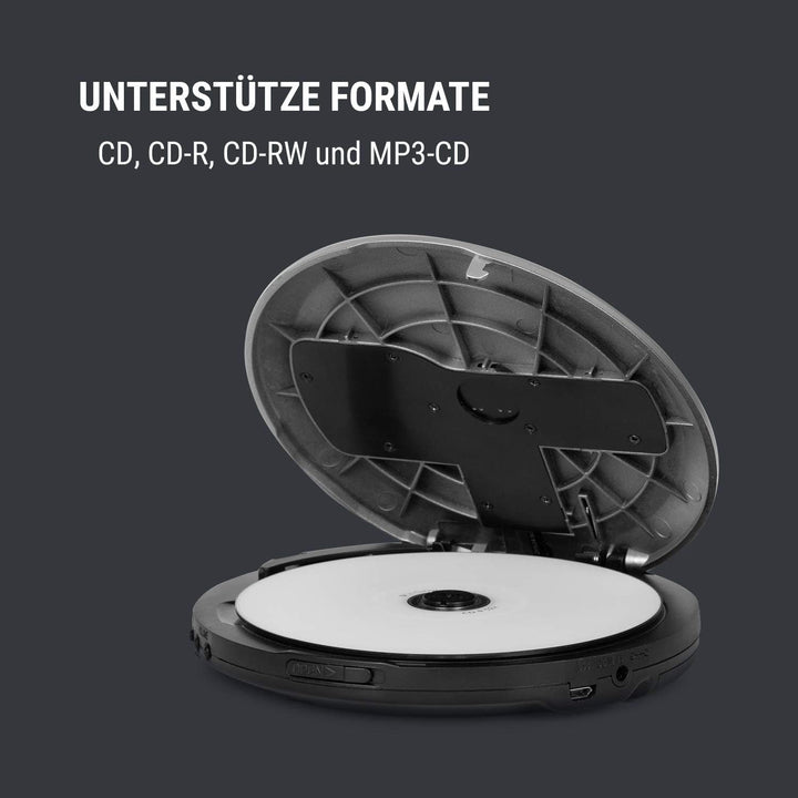 OneConcept CDC 100MP3 - Discman mit Netz- oder Batteriebetrieb, USB, Formate: CD, CD-R, CD-RW und MP