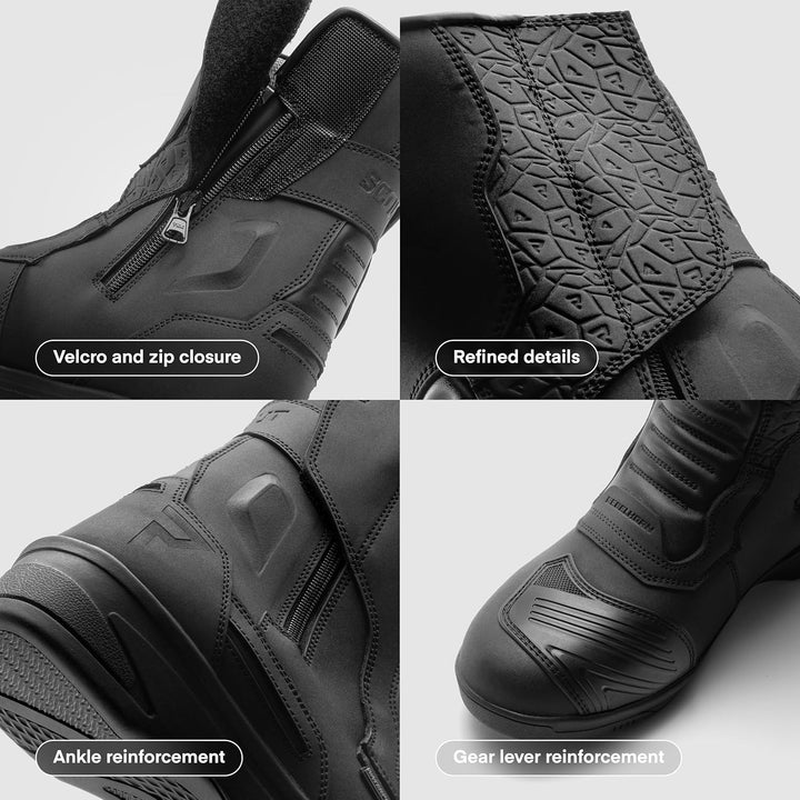 REBELHORN Scout High Heel Lady Motorradstiefel Damen | PU Leder | Wasserdichte Hipora Membran | 7cm