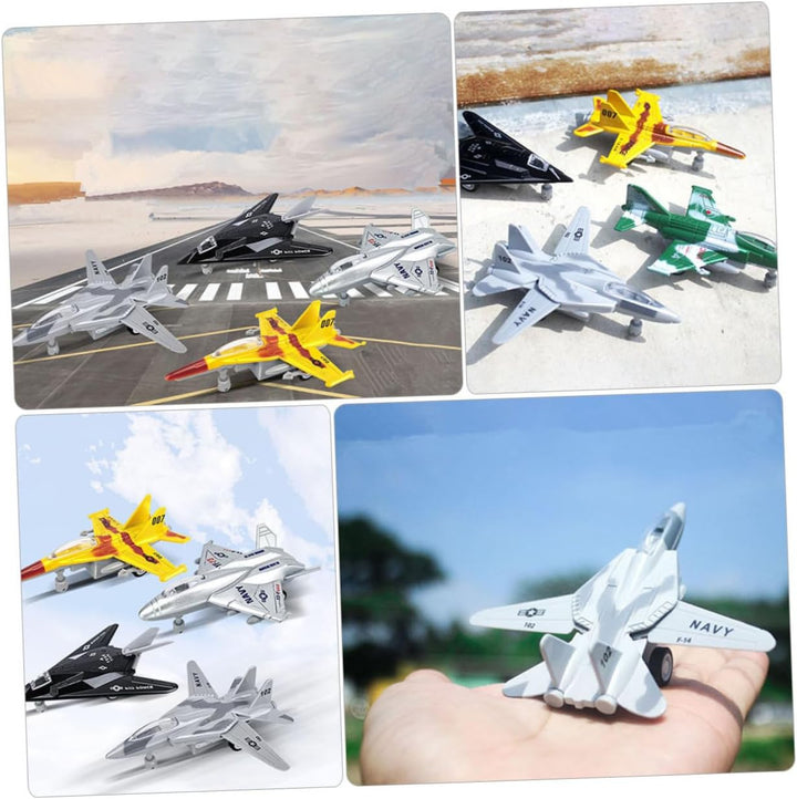 4stücke Trägheitsflugzeug-Spielzeug Kleine Flugzeug-Modelle Reibungsangetriebene Flugzeug-spielzeuge
