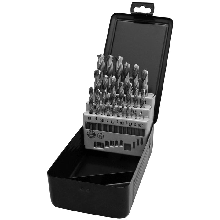 Proteco-Werkzeug® Metall-Bohrer Spiralbohrer Satz in Industriekassette HSS-G, 25-tlg. Bohrersatz Spi