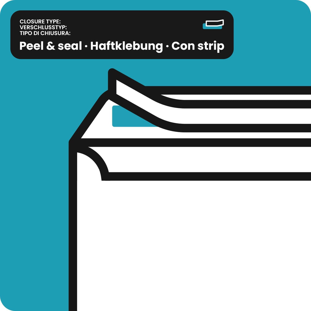 Netuno 1000 Brief-Umschläge din lang ohne Fenster Weiss lange Briefumschläge haftklebend DL 110x220