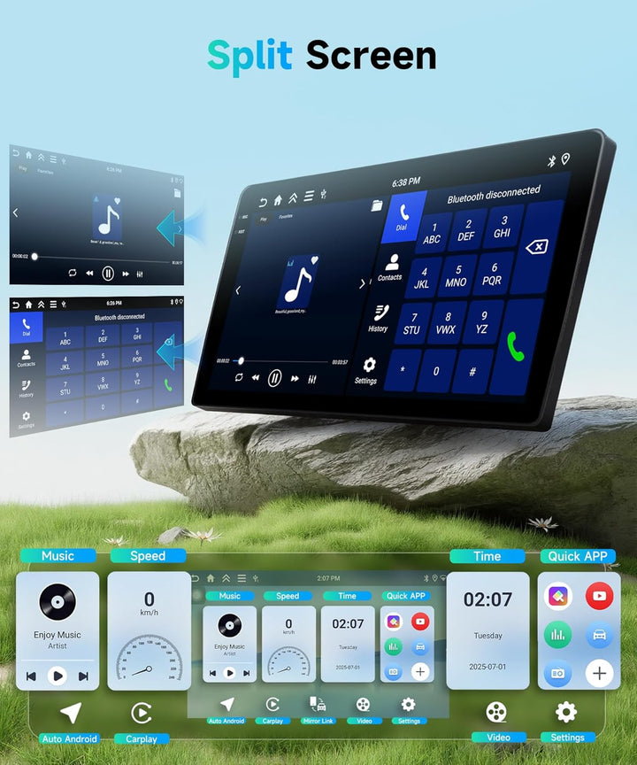 Rimoody 4G+64G Android Autoradio für Renault Scenic II 2003-2009 Wireless Carplay Android Auto, 9 Zo