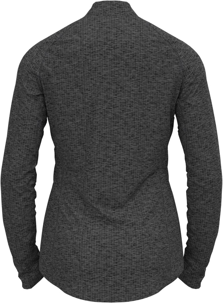 Odlo Damen Tencia_542561 Langarm Shirt mit Reissverschluss (1er Pack) XL Dark Grey Melange, XL Dark