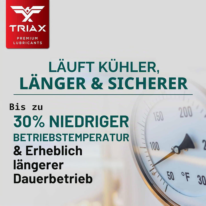 TRIAX Kompressor MV ISO100 (SAE30) – Vollsynthetisches Kompressor‑Öl, Non Detergent – Hohe Temperatu