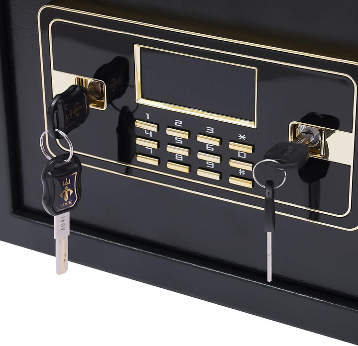 22L Safe Tresor mit Feuerfest Wasserdicht Geldtasche, Elektronischer Safe mit Zifferntastatur, Digit