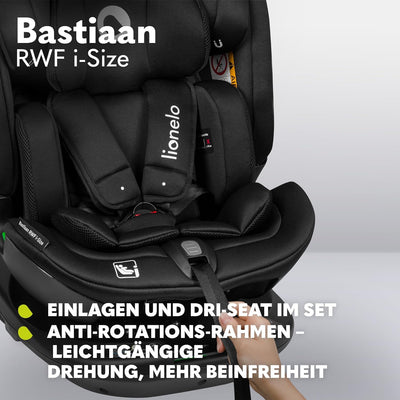 LIONELO Bastiaan RWF Baby- und Kleinkindautositz 0-36 kg von 40–150 cm 360° drehbar ISOFIX-zertifizi