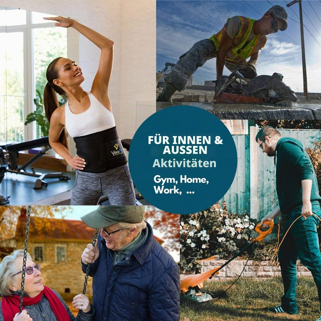 VeoFit Schwitzgürtel für den Bauch: Premium-Bauchweg-Gürtel, für Mann &amp; Frau/Zwei Grösse/Macht Sie s
