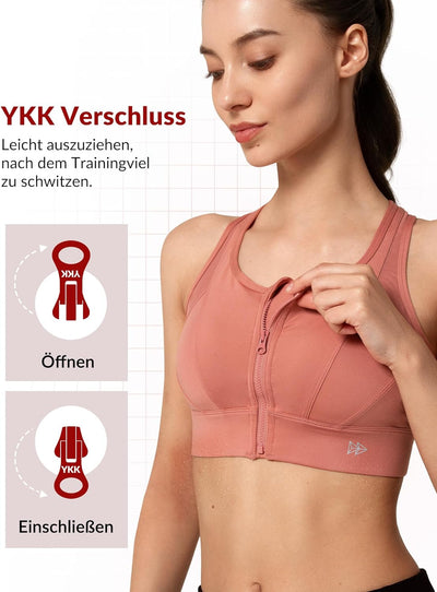 Yvette Starker Halt Sport BH Grosse Brüste mit Vorderverschluss Mesh Ringerrücken Ohne Bügel für Fit