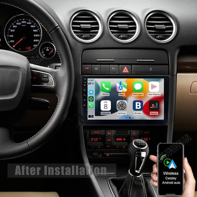 YUNTX [6GB+128GB] Android 12 2 Din Autoradio für Audi A4/S4/RS4 | Seat Exeo-[Integriertes Wireless C