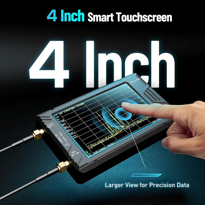 SEESII TinySA Ultra+ ZS406 Spektrumanalysator mit 50W Dämpfungsglied, 4,0 Zoll Frequenzanalysator 10