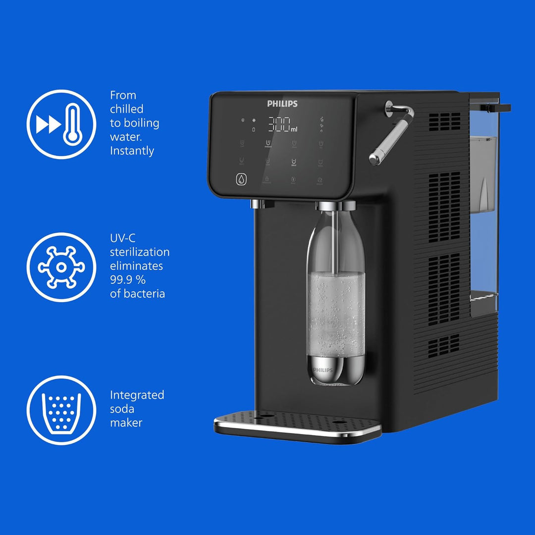 Philips Water All-in-One-Wasserstation – Sprudel, gefiltertes Heiss- und Kaltwasser, 3,8 l Fassungsv