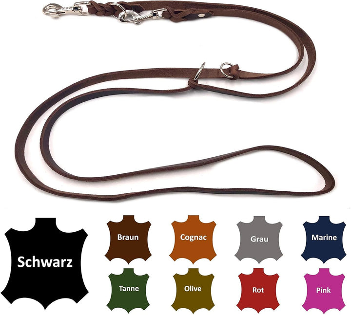 Hundeleine Fettleder kleine Hunde/grosse Hunde 2m / 2,40m / 2,80m / 3,50m / 5m Doppelleine verstellb