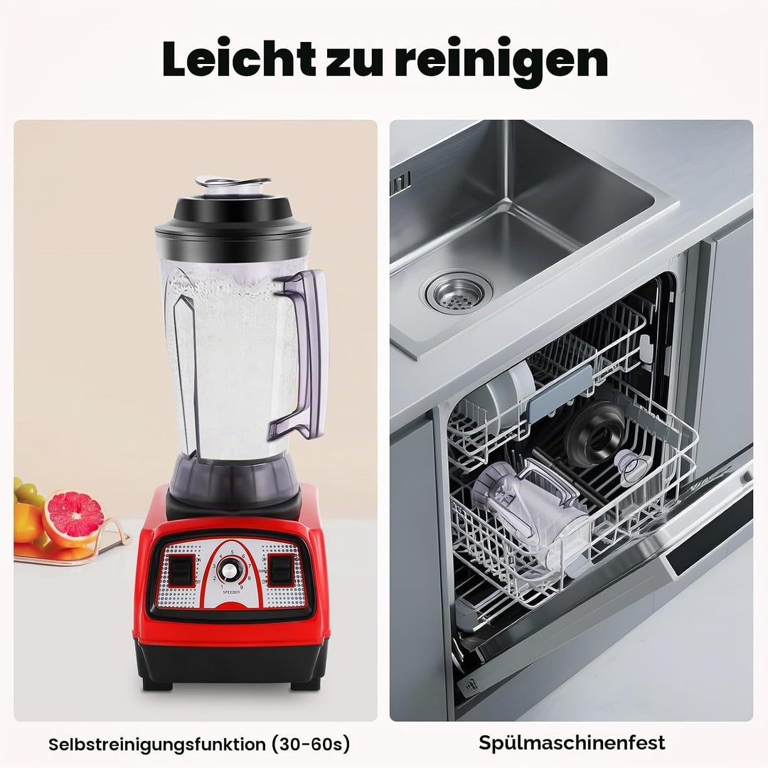 2200W Profi Standmixer 4L - Hochleistungs Mixer für Smoothies, Crushed Ice &amp; Fleisch - Grossvolumige