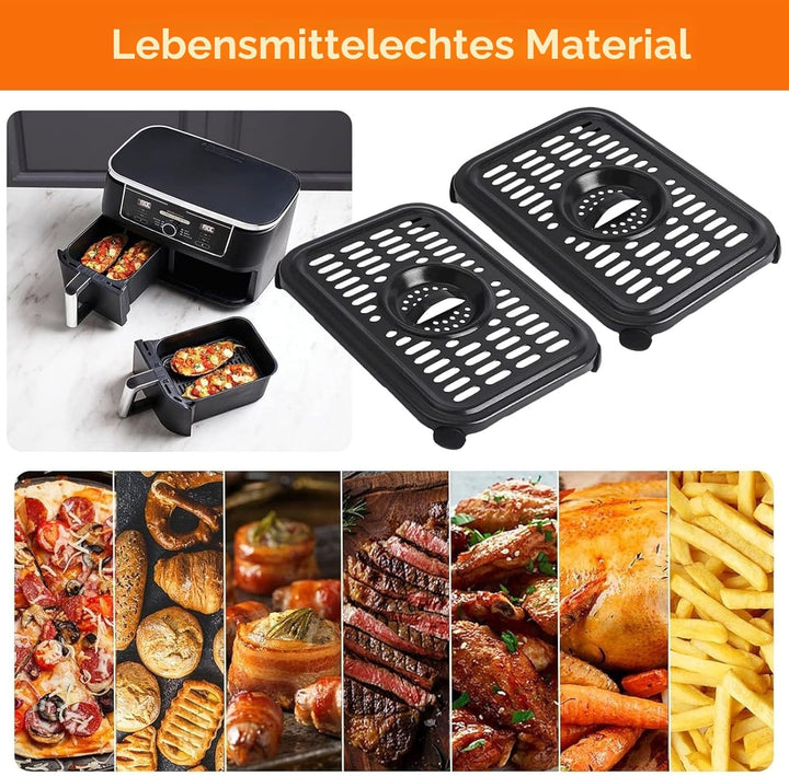 Air Fryer Grillpfanne für Ninja Air Fryers, 2 Packungen Ersatz Air Fryer Crisper Plate Grill Plate T