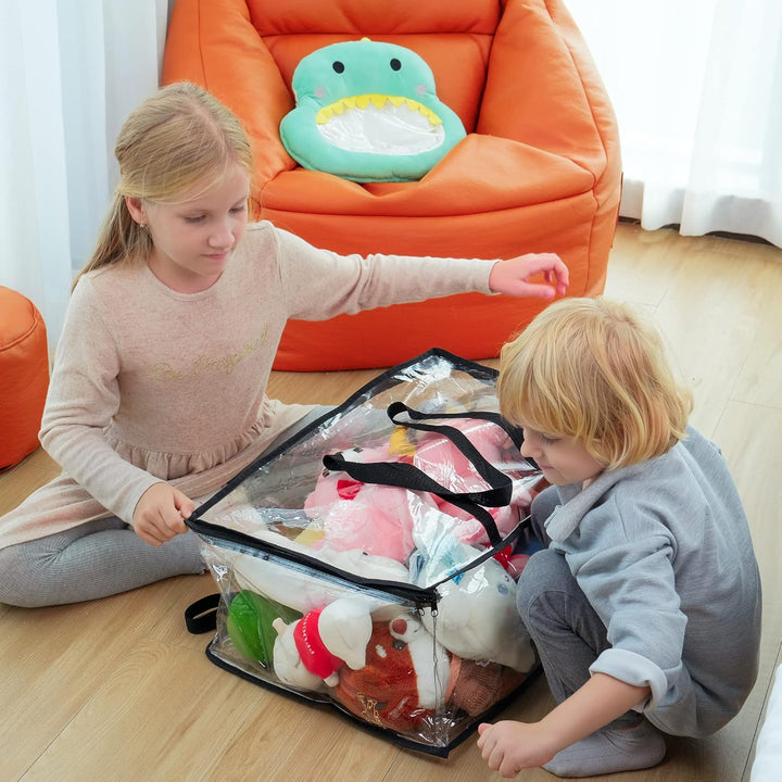 Vieshful 3 Stück Transparente Plastik Aufbewahrungstasche, 40L Organizer Aufbewahrungsbox Kleiderauf