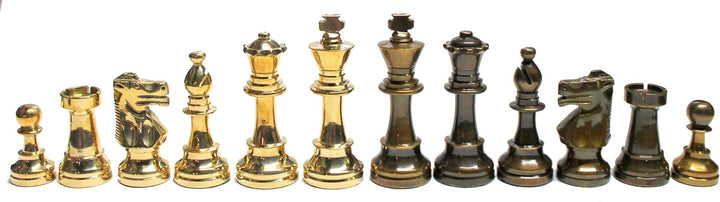 StonKraft Messing Schachfiguren Schachmünzen Bauern Schachfiguren (3 "Staunton)