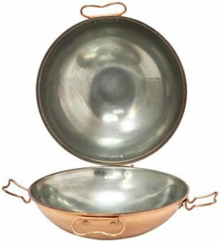 CopperGarden® Cataplana Bräter aus handverzinntem glattem Kupfer mit ca 18 cm Durchmesser I Portugie