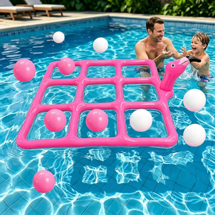 Aufblasbares Tic Tac Toe Pool Spielzeug, Schwimmendes Wasserspiel für Pool &amp; Strand