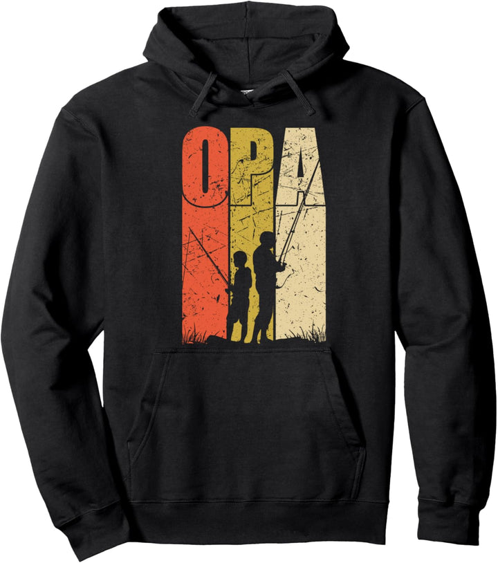 werdender Opa mit Enkelsohn Grossvater Geschenk für Angler Pullover Hoodie