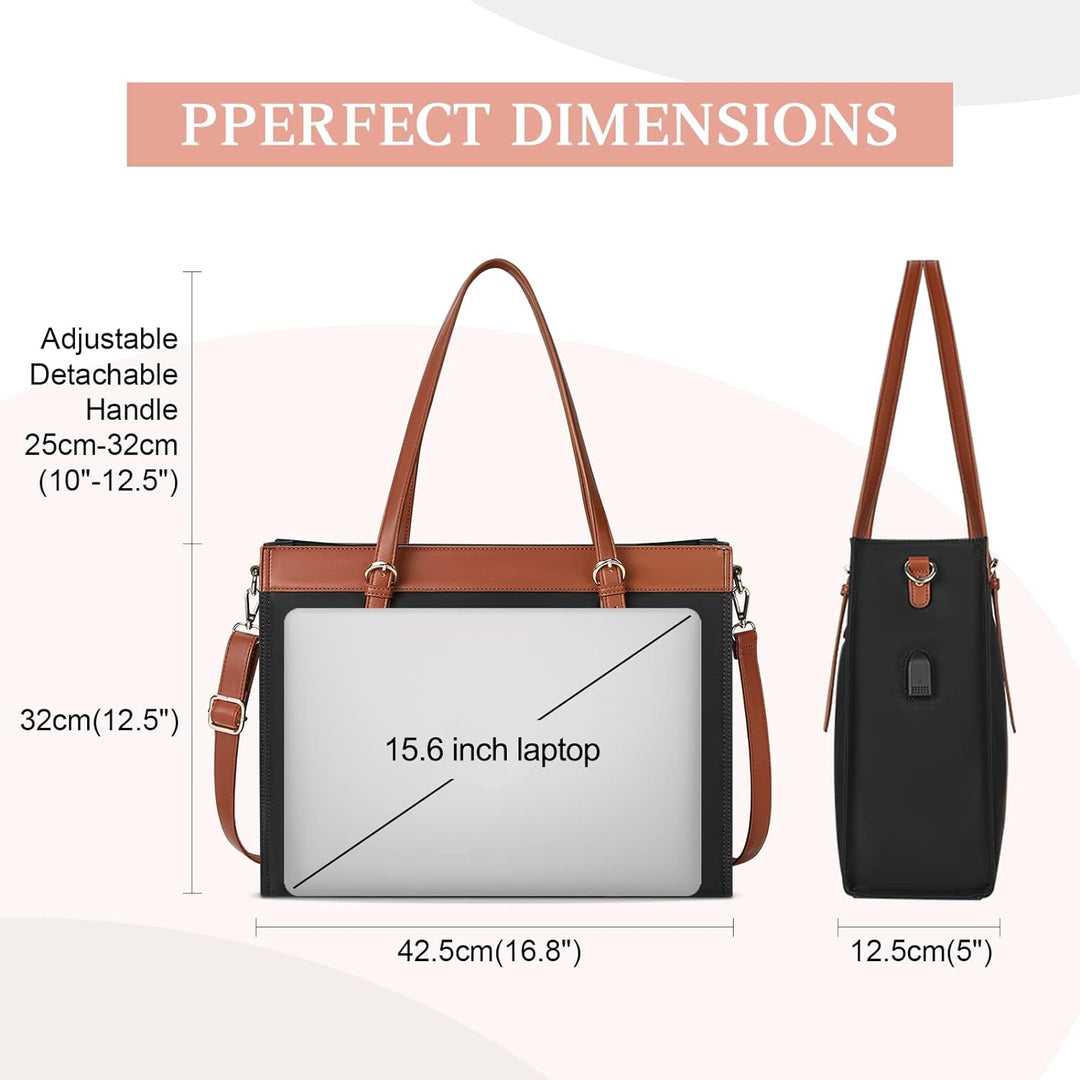 KTMOUW Shopper Damen Gross 15.6 Zoll Wasserdicht Handtasche Laptoptasche Business Schule Laptop Umhä