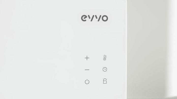 Elektrischer Heizkörper EVVO C, weisses Glas, 1000 W, WLAN, regulierbarer Thermostat, Google-Home, A