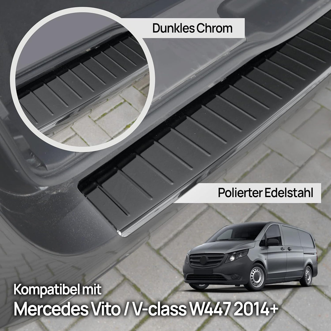 CHROMEMASTER | Ladekantenschutz Stossstangenschutz | Kompatibel mit Mercedes Vito V-Class W447 2014-
