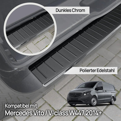 CHROMEMASTER | Ladekantenschutz Stossstangenschutz | Kompatibel mit Mercedes Vito V-Class W447 2014-