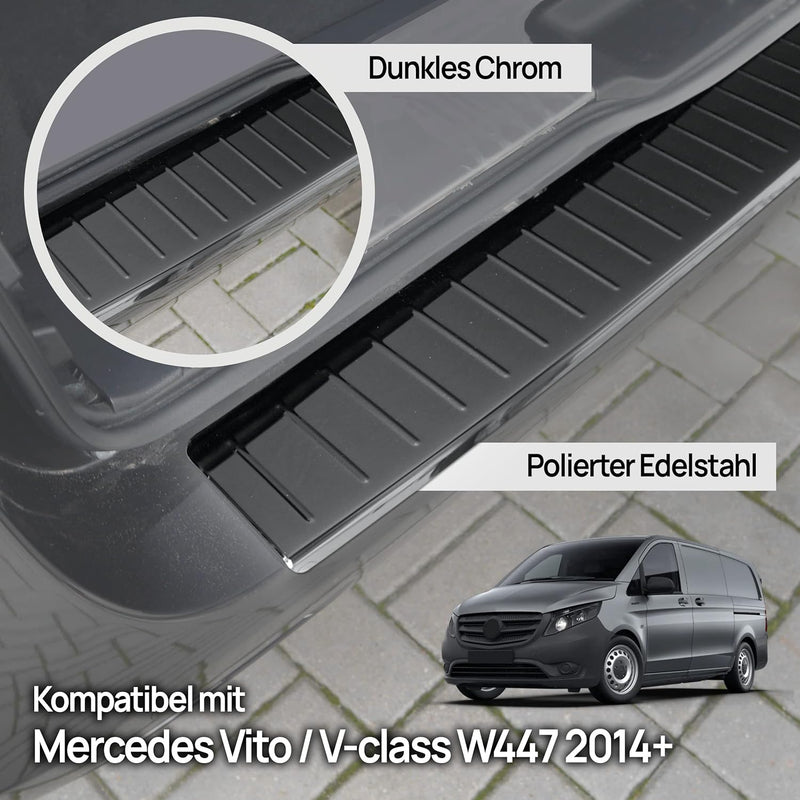 CHROMEMASTER | Ladekantenschutz Stossstangenschutz | Kompatibel mit Mercedes Vito V-Class W447 2014-