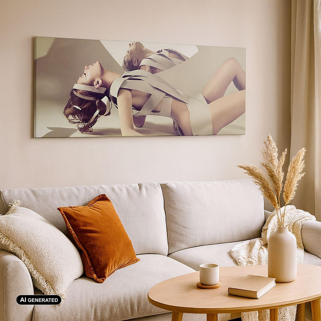 Wandbilder Dekoration Wohnzimmer Weiblich modell posieren beine Panorama Bilder auf Leinwand 120x50c