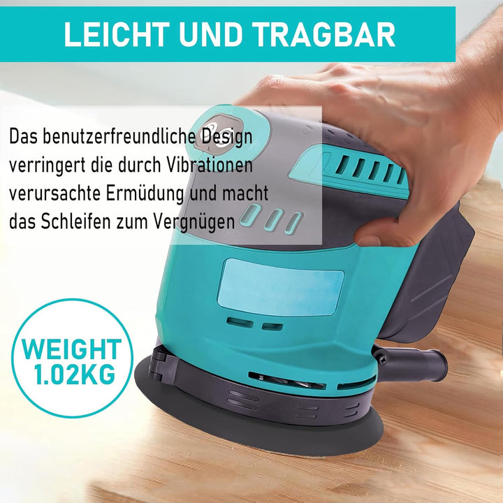 Bürstenloser Exzenterschleifer, Ersatz für Makita DBO180Z, 125MM Exenterschleifmaschine zum Schleife