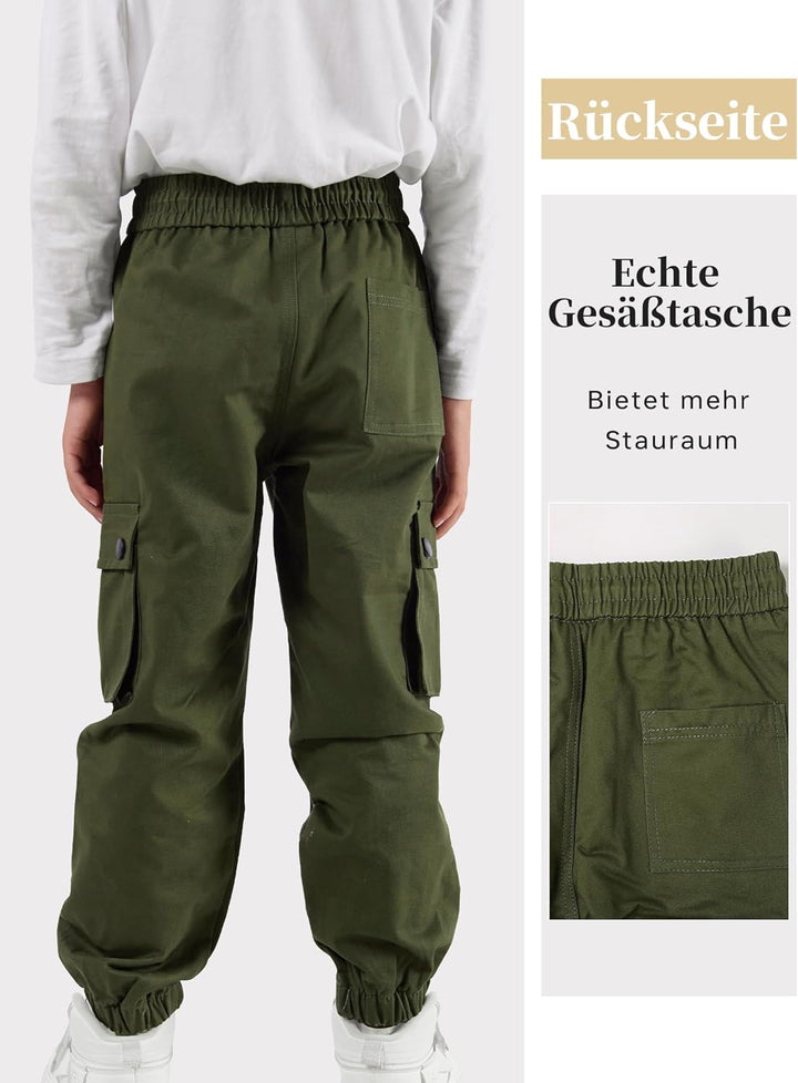 NATUST Kinder Cargo Hose 150 Armeegrün, 150 Armeegrün