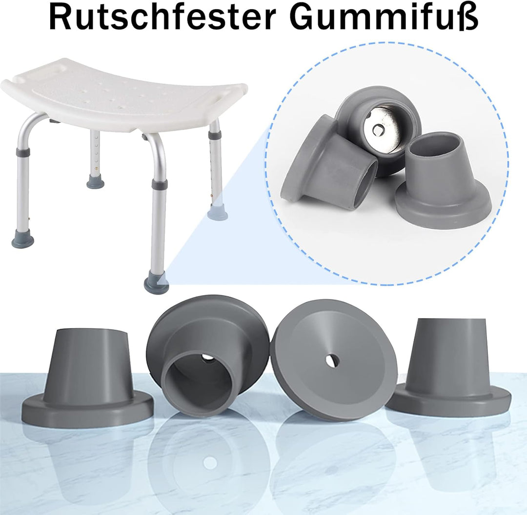 Froadp 38-51cm Duschhocker Höhenverstellbar Duschstuhl Anti-Rutsch Badhocker Aluminium Badestühle Tr