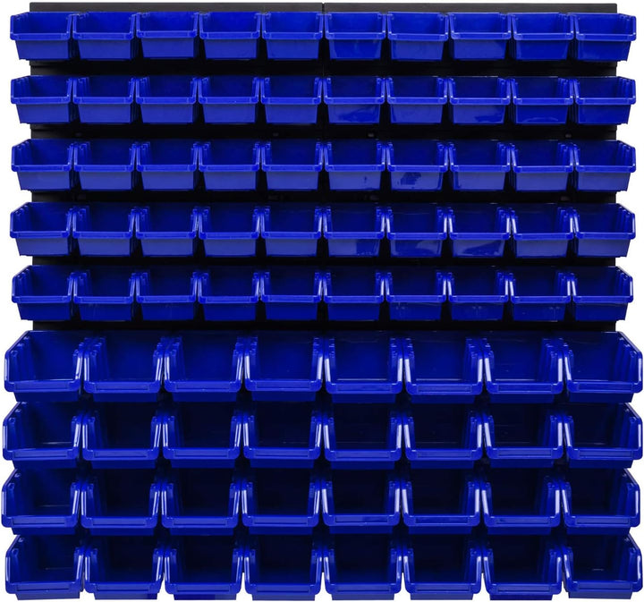 Stapelboxen Wandregal 772 x 780 mm - Lagersystem Sichtlagerkästen Schüttenregal - Wandplatten 82 Stü