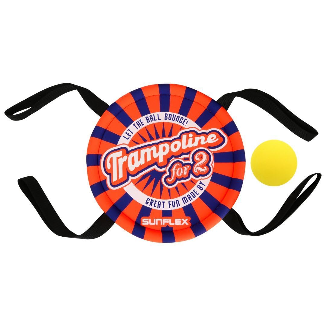 Sunflex Trampoline for 2 Orange | Geschicklichkeitsspiel für Zwei | Outdoor | Robustes Neopren-Tramp