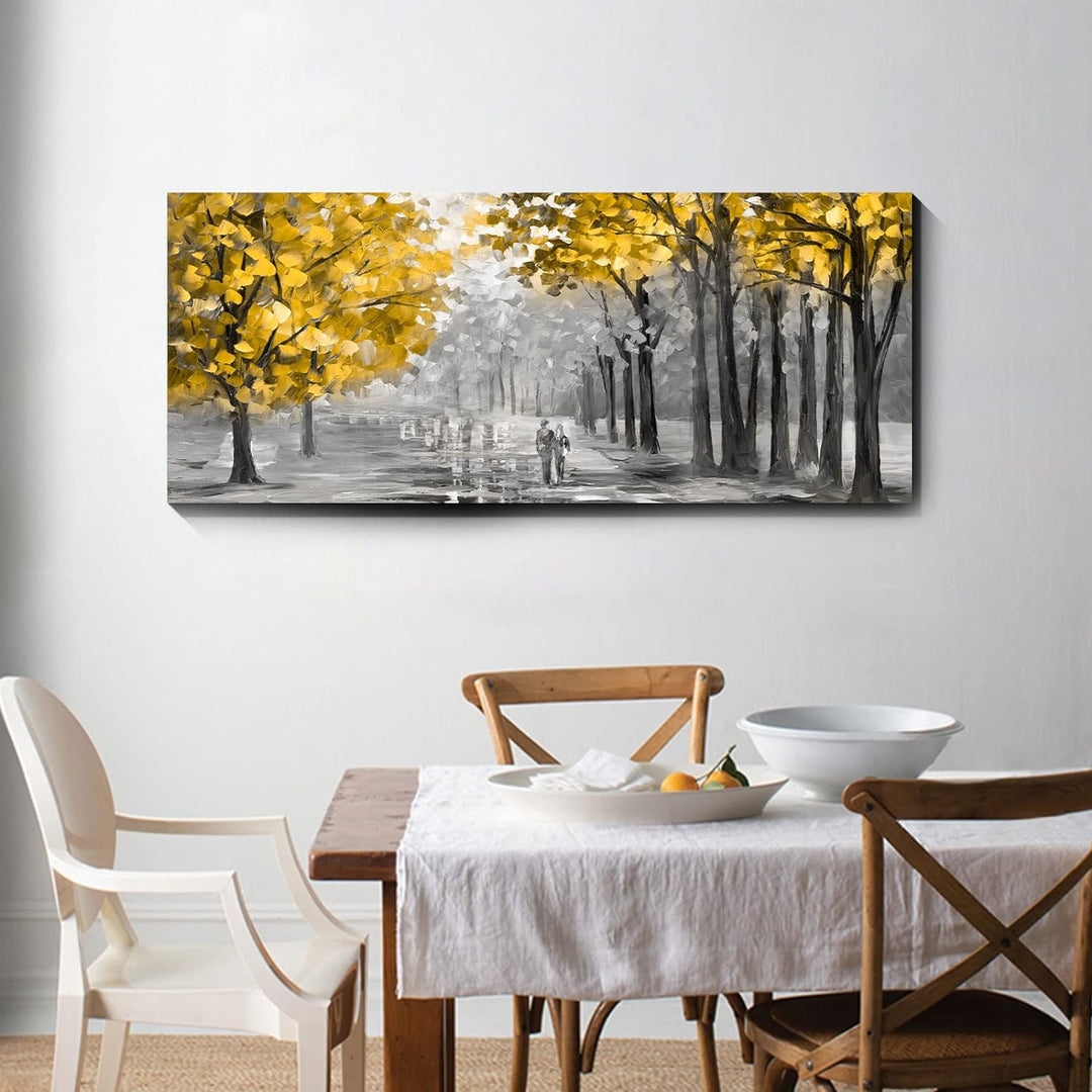Mit Rahmen Grosses Leinwandbilder Bilder 120x50cm Abstrakt Herbstbaum bild auf leinwand Wandkunst Le