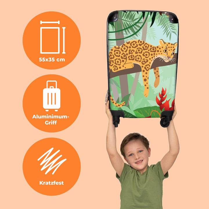 NoBoringSuitcases.com® Koffer Handgepäck Trolley Rollkoffer Kleine Reisekoffer mit 4 Rollen - Dschun