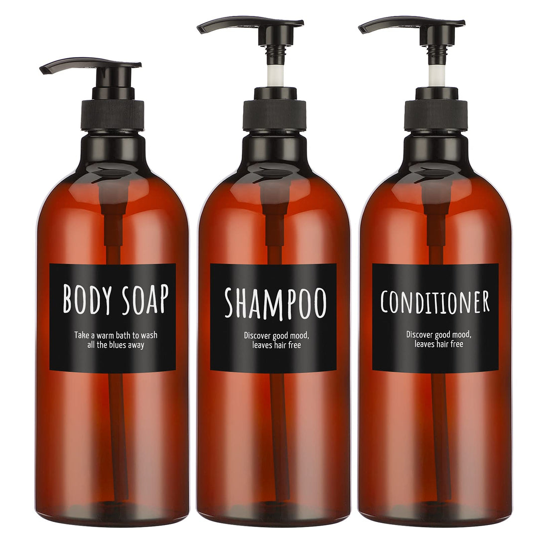 1000ml/33.8oz Shampoo-Flasche mit Pumpe, Segbeauty 3pcs Leere Shampoo- und Conditioner-Flasche, Sham