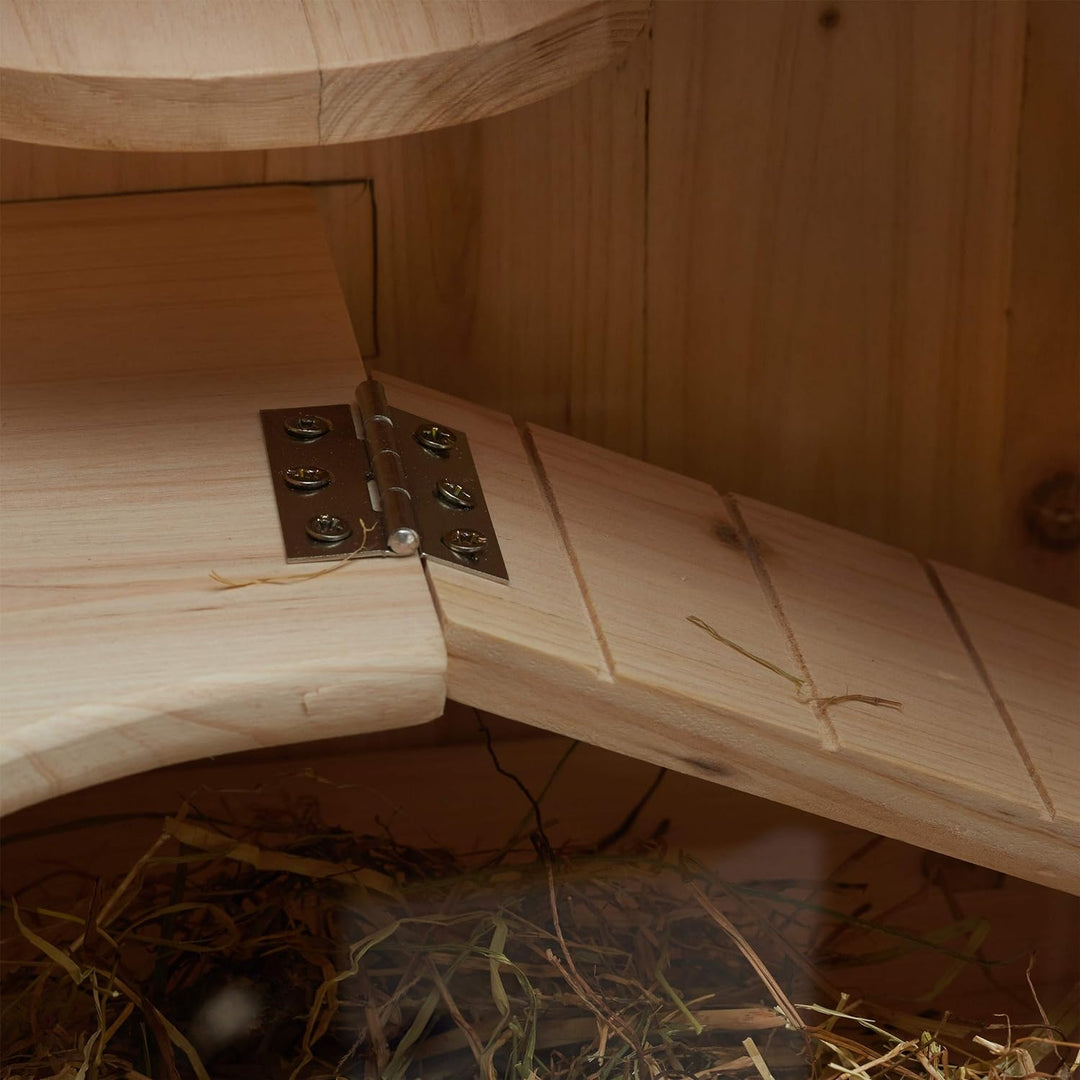 Relaxdays Hamsterkäfig aus Holz, 3 Etagen, Klappen, Sichtfenster, Gitterdach, Nagerkäfig XXL, HBT: 1