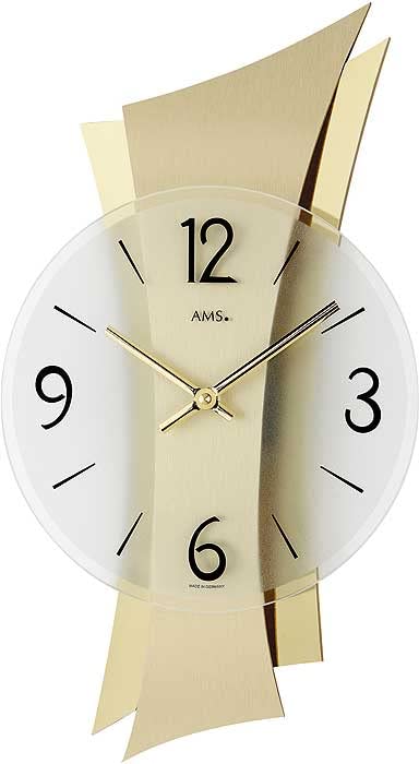 AMS Moderne Wanduhr mit Quartzwerk, batteriebetrieben 9397