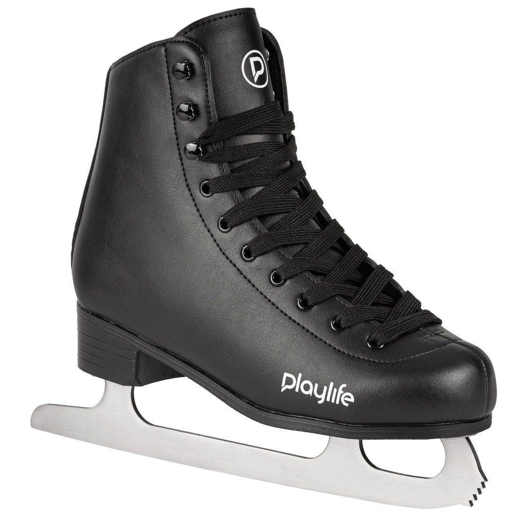 Playlife Classic Black Ice Skate – Schlittschuhe für Damen & Herren, wasserabweisendes Kunstleder, w